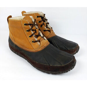 Cole Haan Air Vail Mens Size 10.5 Tan Brown Leather Waterproof Winter Boots